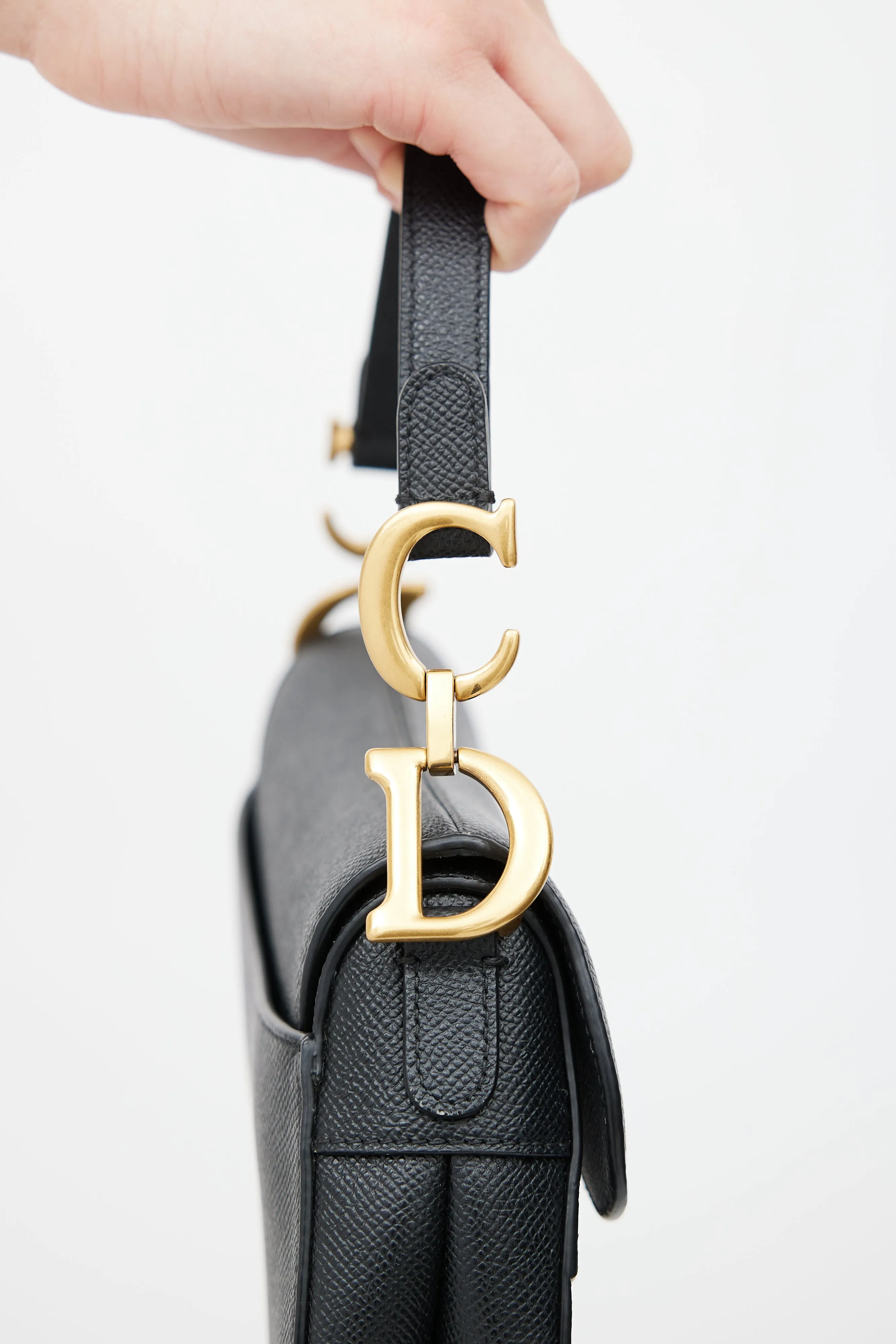 2022 Black Leather Mini Saddle Bag