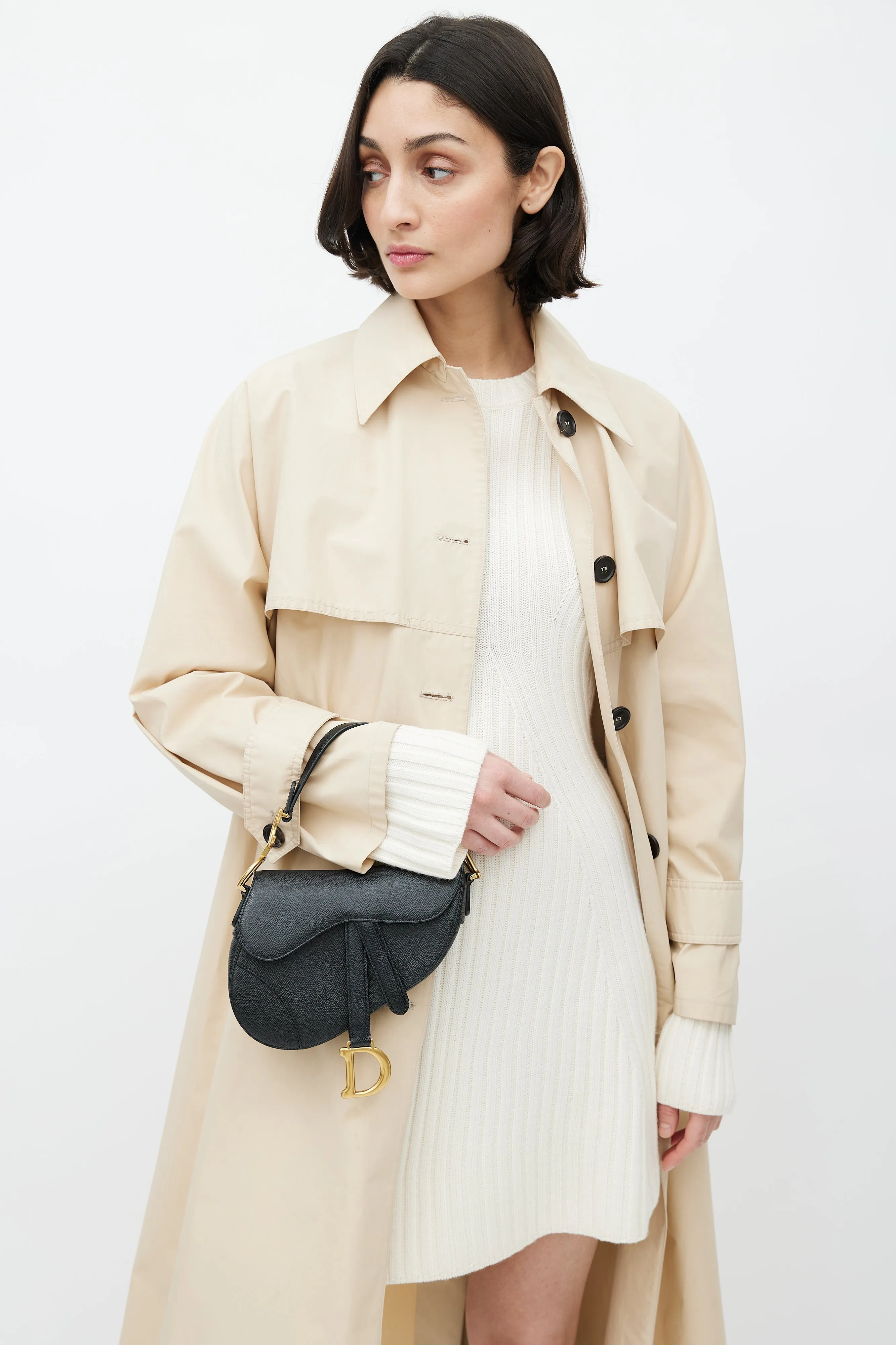 2022 Black Leather Mini Saddle Bag