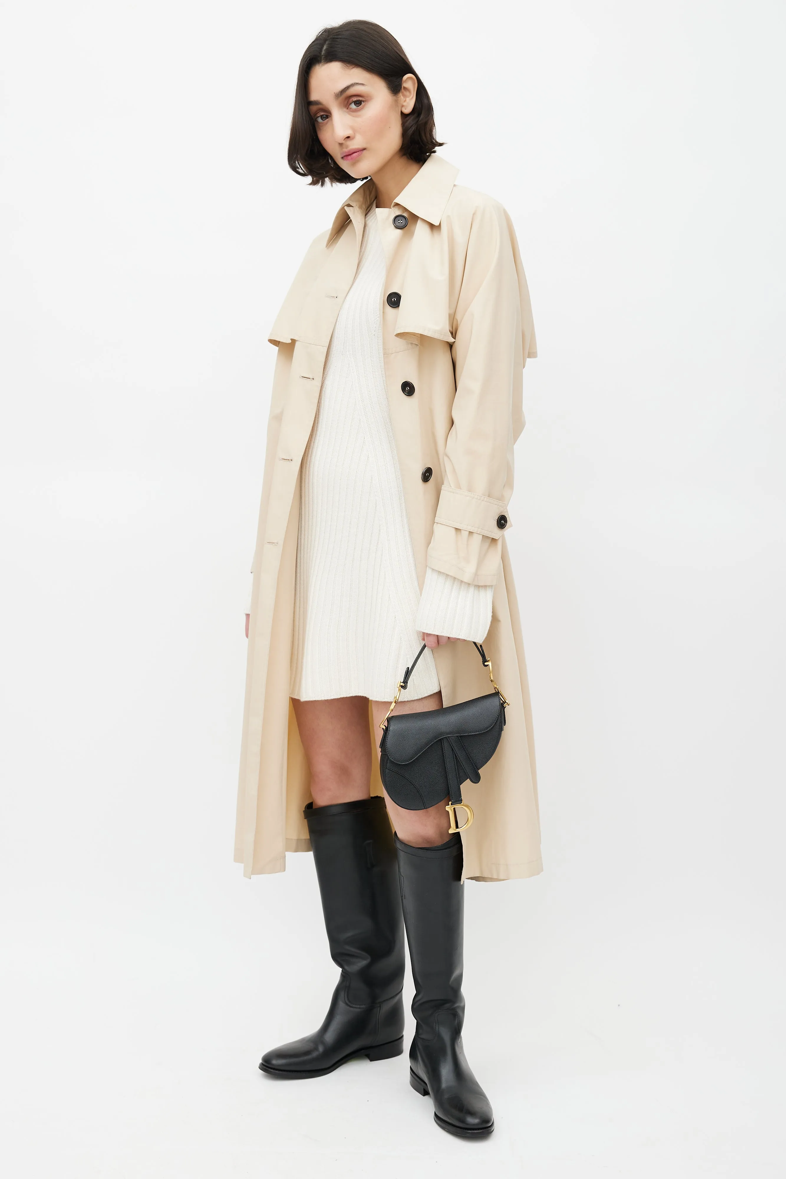 2022 Black Leather Mini Saddle Bag