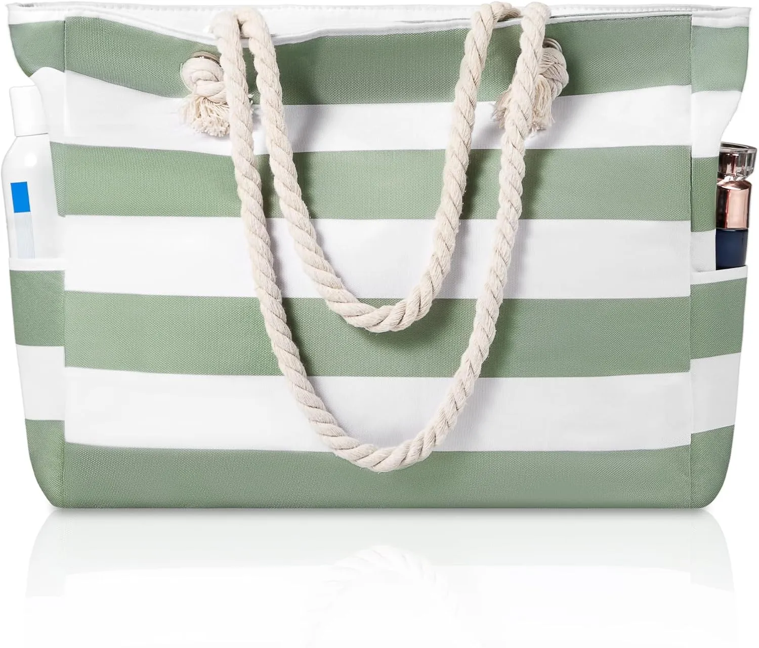 Beach Bags for Women - Large Beach Tote Bag Waterproof Sandproof with Zipper, Swiming Pool Bag Large Tote