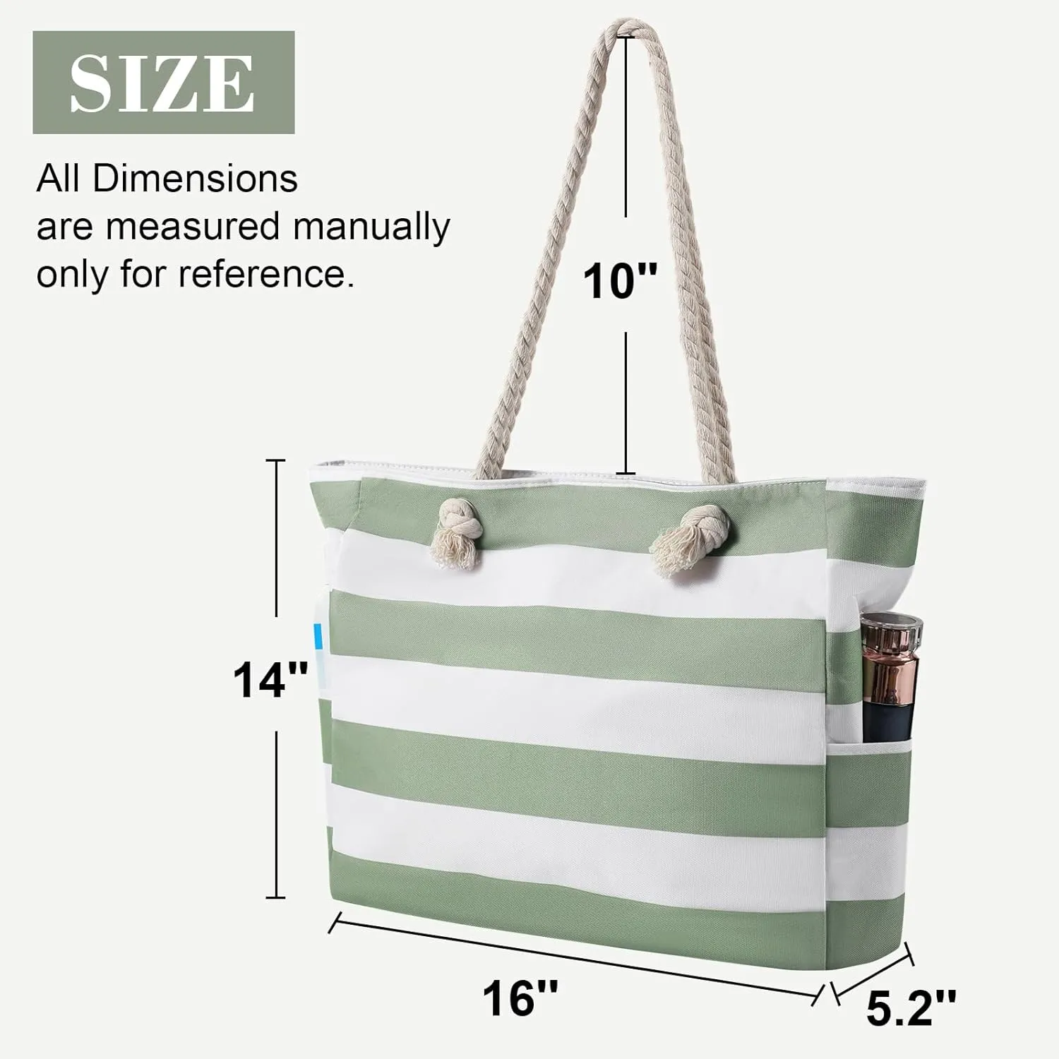 Beach Bags for Women - Large Beach Tote Bag Waterproof Sandproof with Zipper, Swiming Pool Bag Large Tote
