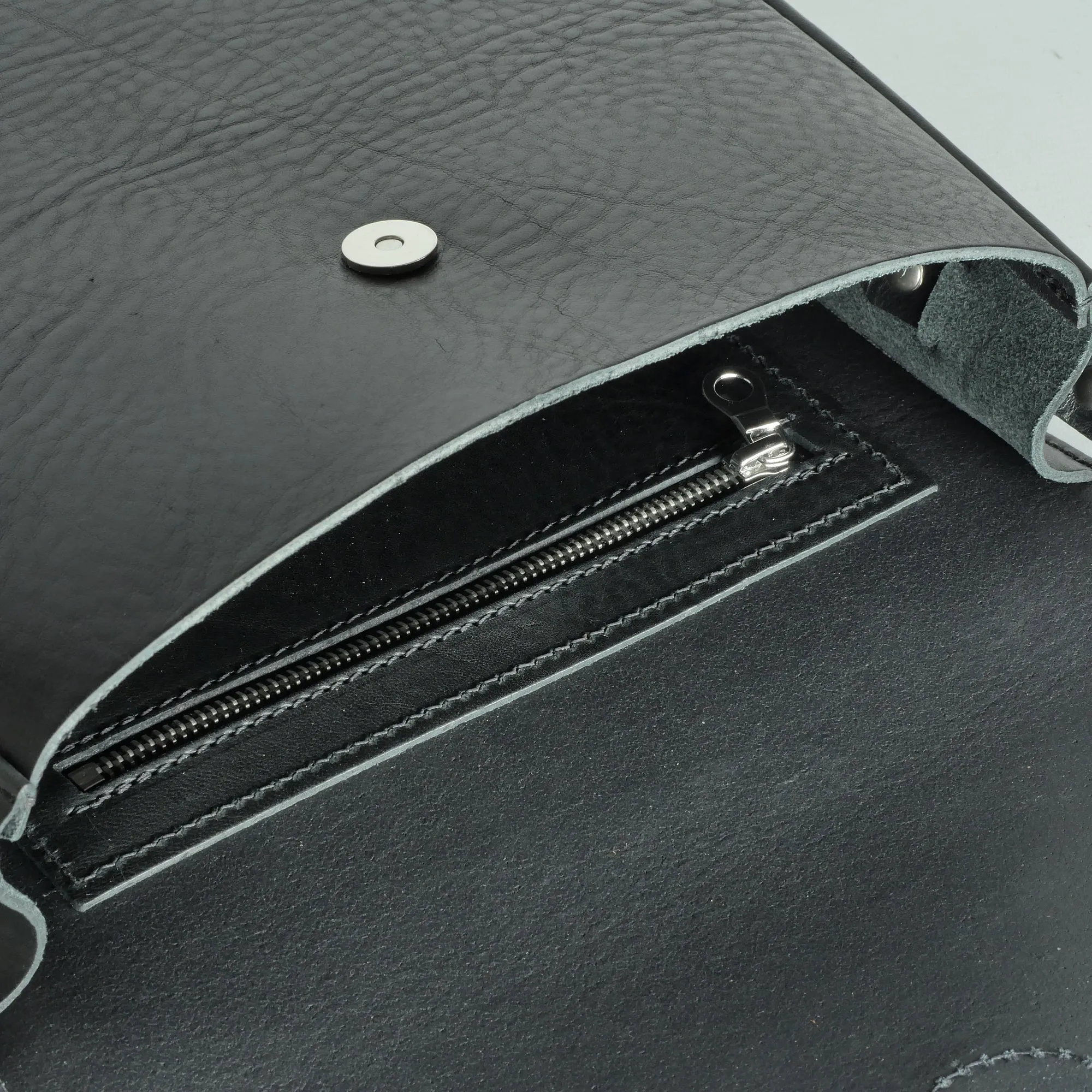 Belle Black Leather Crossbody Bag