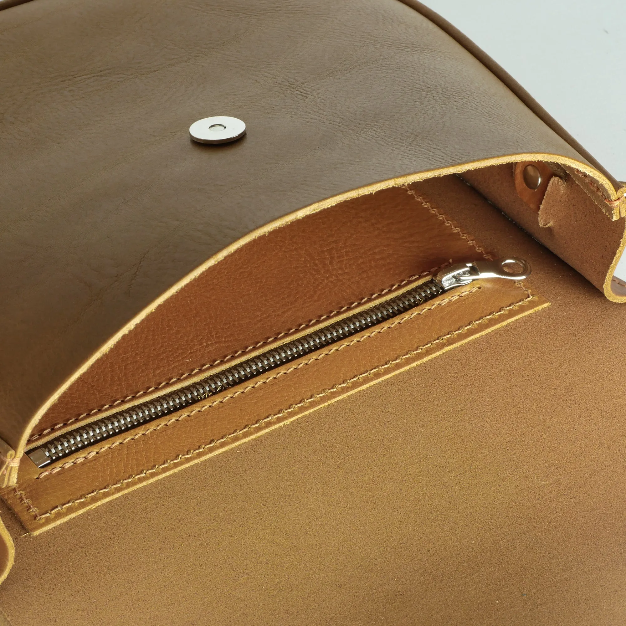 Belle Mustard Tan Leather Crossbody Bag