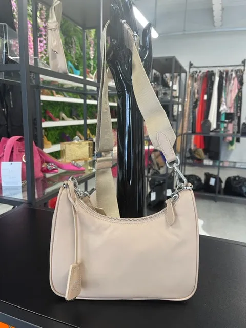 Brand New Prada Re Edition 2005 Nylon Crossbody Bag Nude