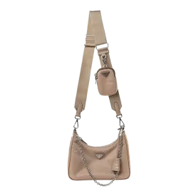 Brand New Prada Re Edition 2005 Nylon Crossbody Bag Nude