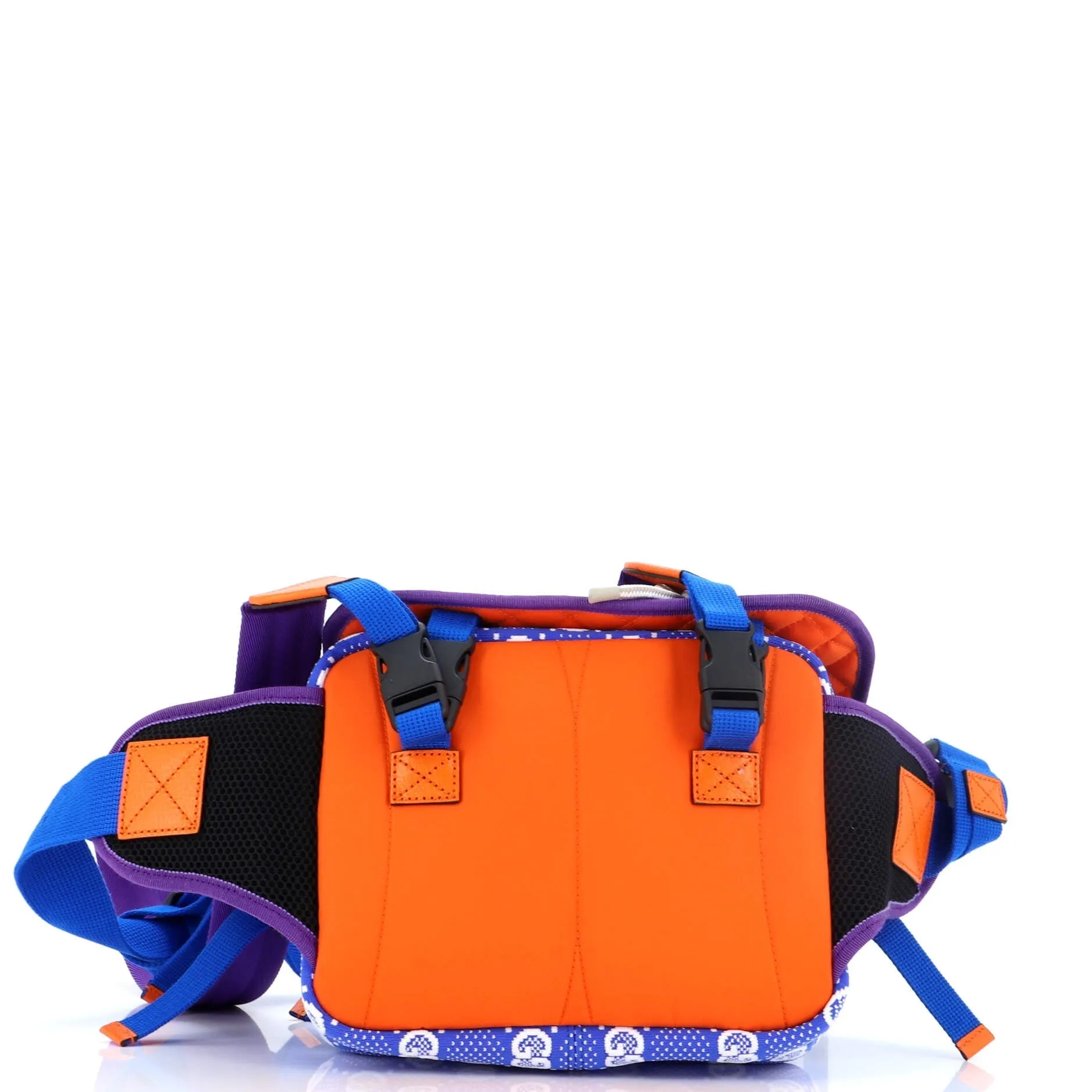 Buckle Flap Chest Strap Backpack GG Fabric with Rubber