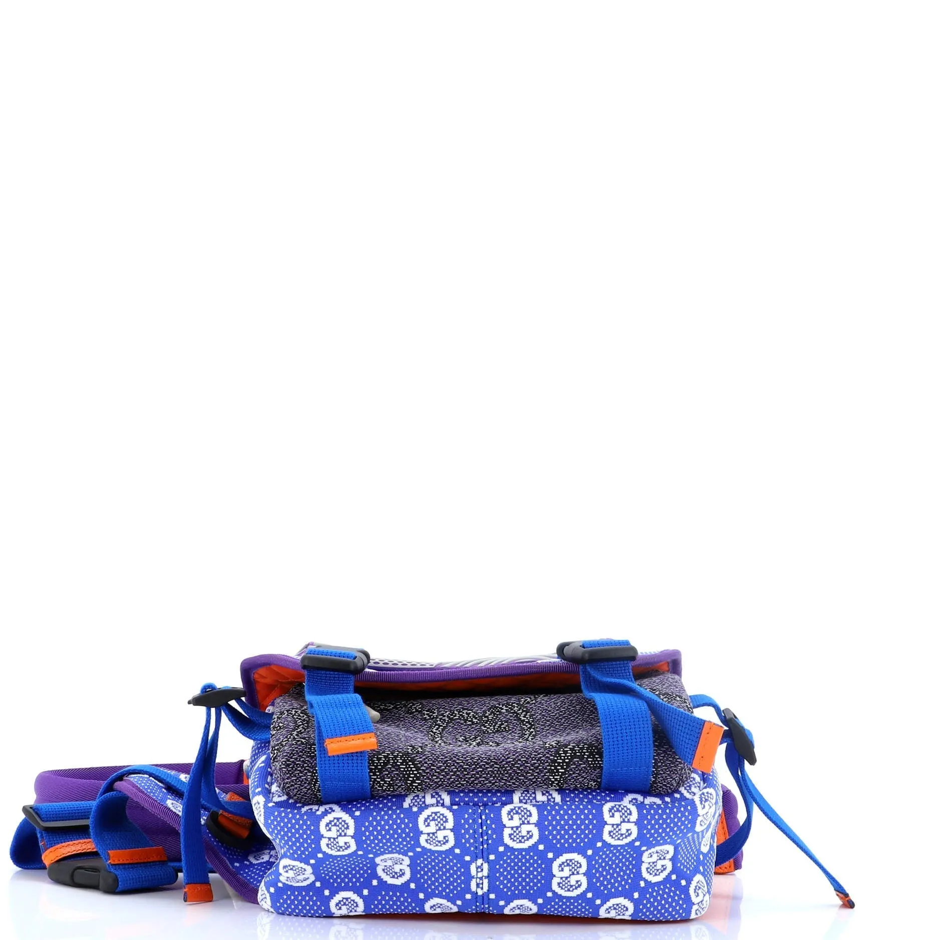 Buckle Flap Chest Strap Backpack GG Fabric with Rubber