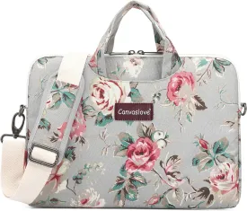 Canvaslove Rose Pattern Water Resistant Laptop Shoulder Messenger Bag for MacBook Pro 16 inch,15.6 inch and 15 inch-16 inch Laptop