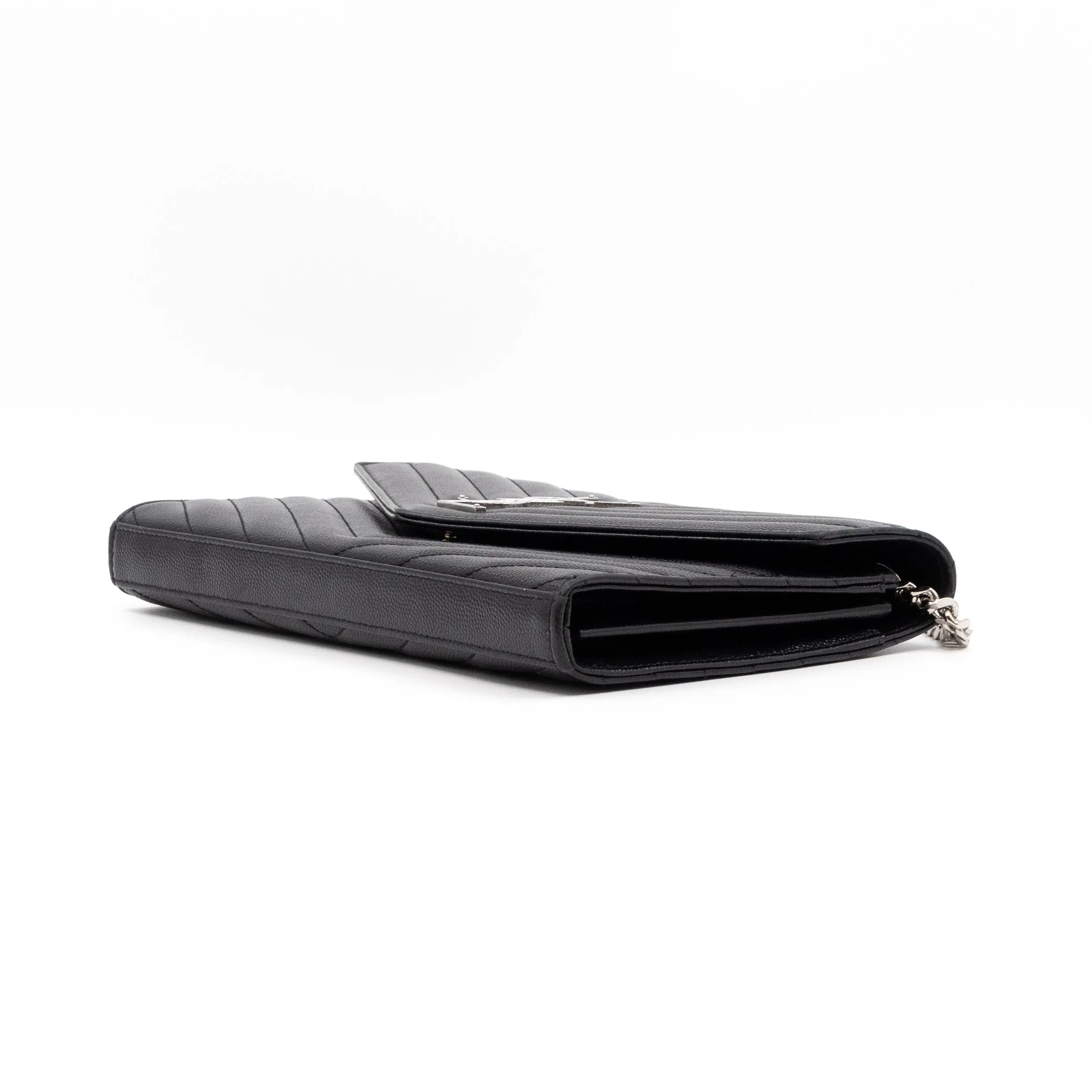 Cassandre Matelasse Chain Wallet Black Leather