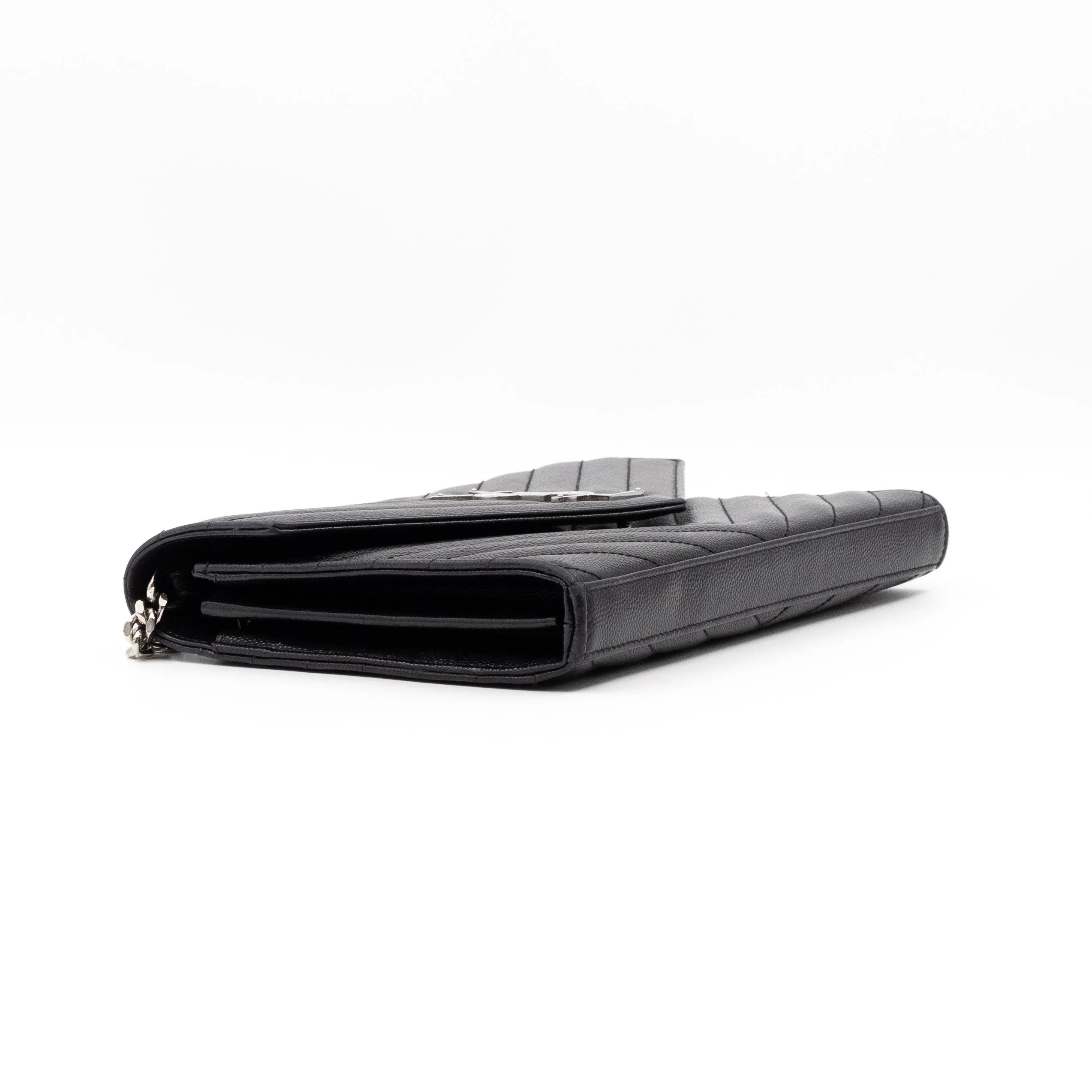 Cassandre Matelasse Chain Wallet Black Leather