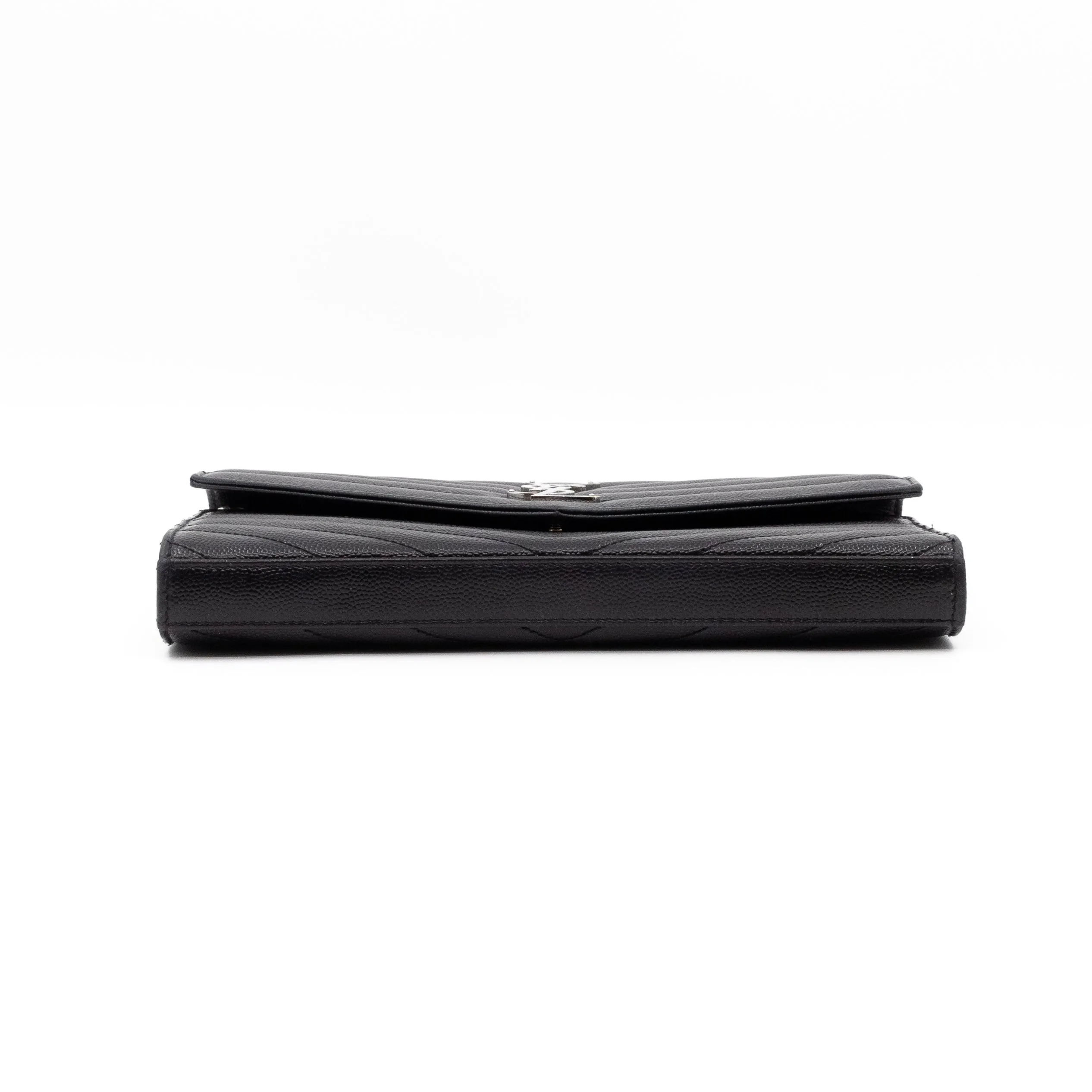 Cassandre Matelasse Chain Wallet Black Leather