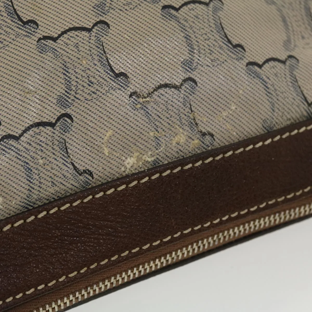 CELINE Shoulder Bag Triomphe Beige SC-ST-0097 Auth 39618