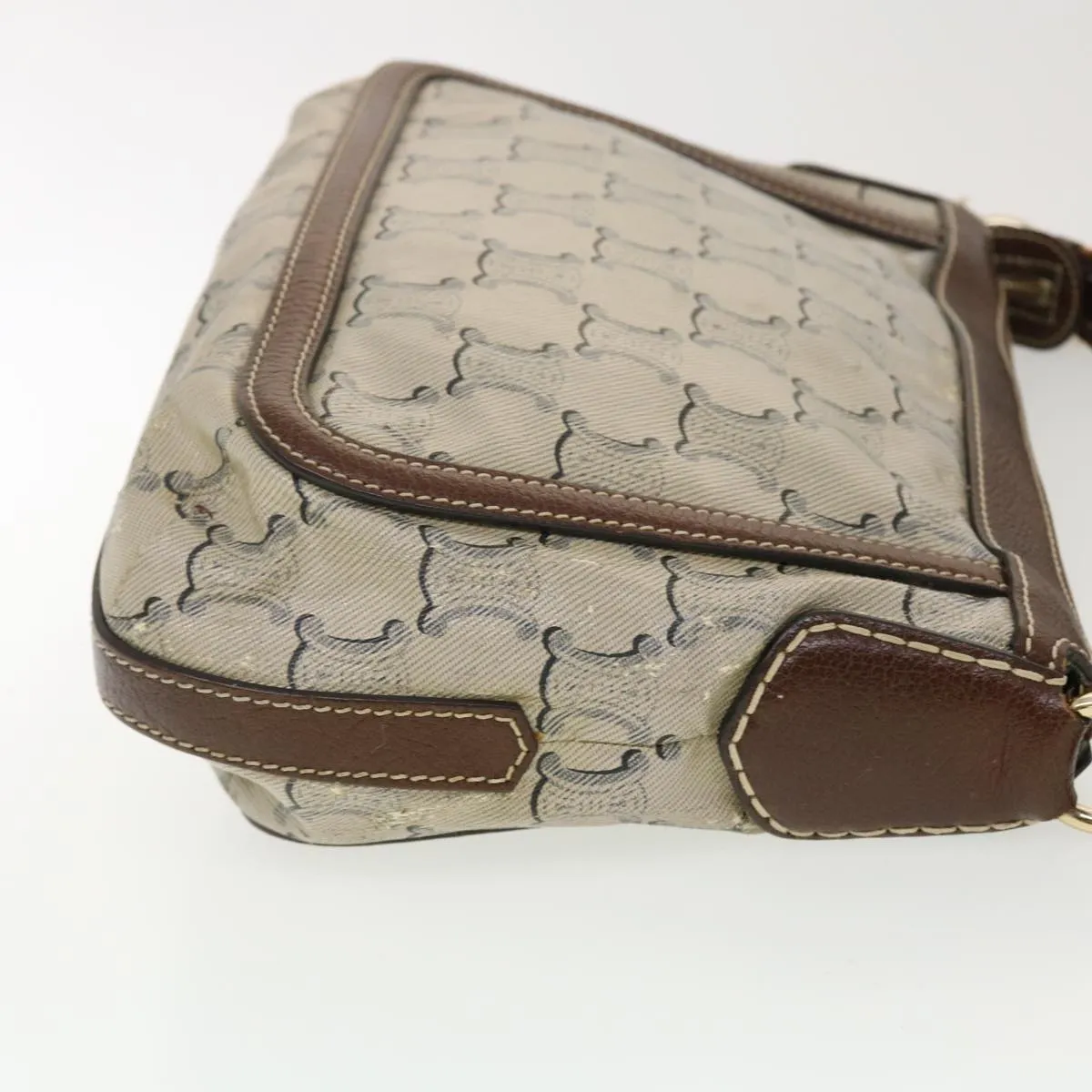 CELINE Shoulder Bag Triomphe Beige SC-ST-0097 Auth 39618