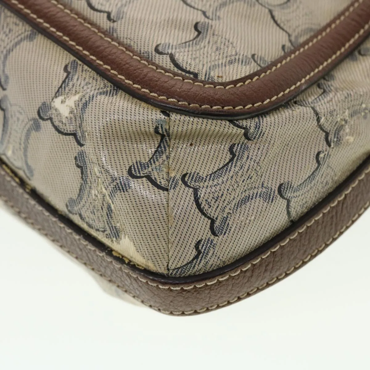 CELINE Shoulder Bag Triomphe Beige SC-ST-0097 Auth 39618