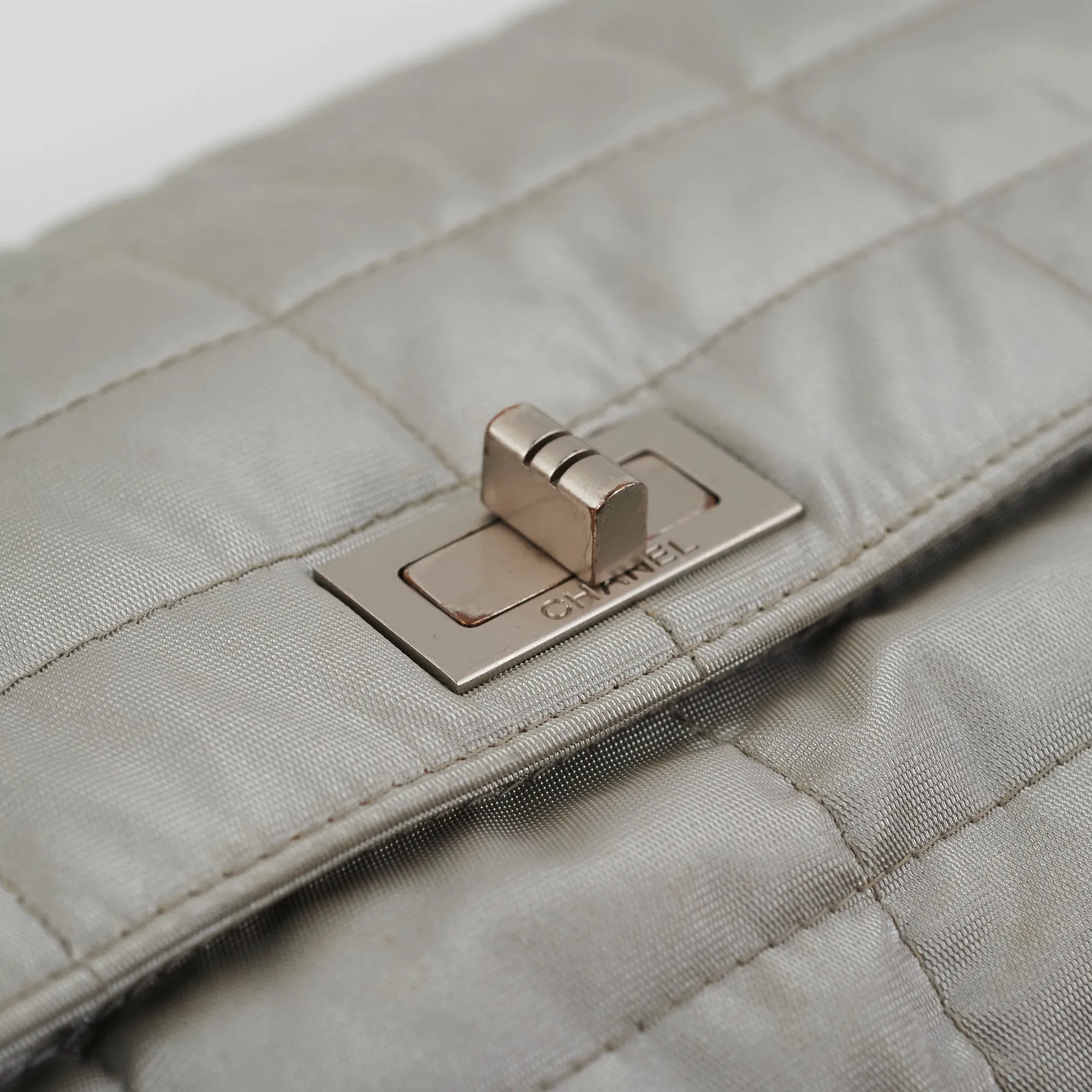 Chanel Fabric Quilted Reissue Flap Sliver Bag