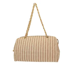 CHANEL Shoulder Bag in Beige Fabric