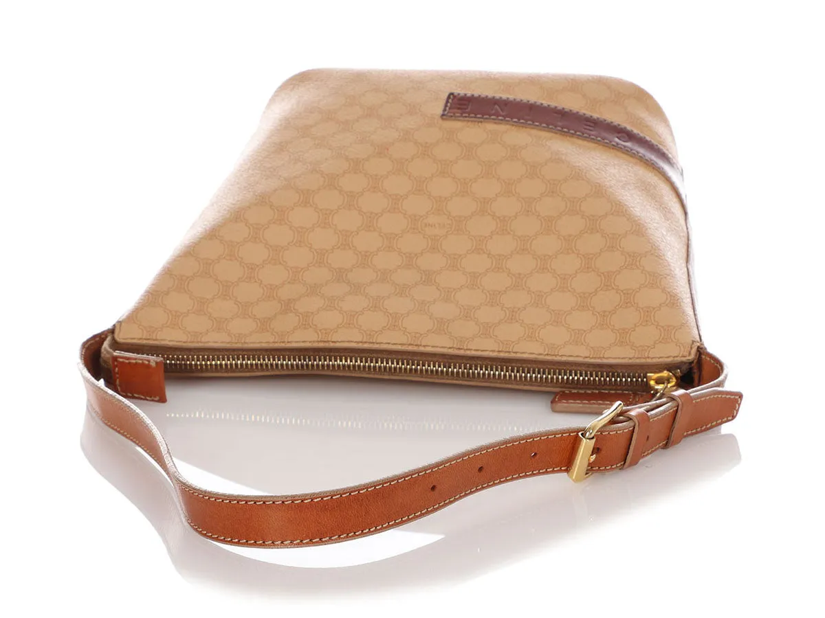 Céline Vintage Beige Triomphe Canvas Shoulder Bag