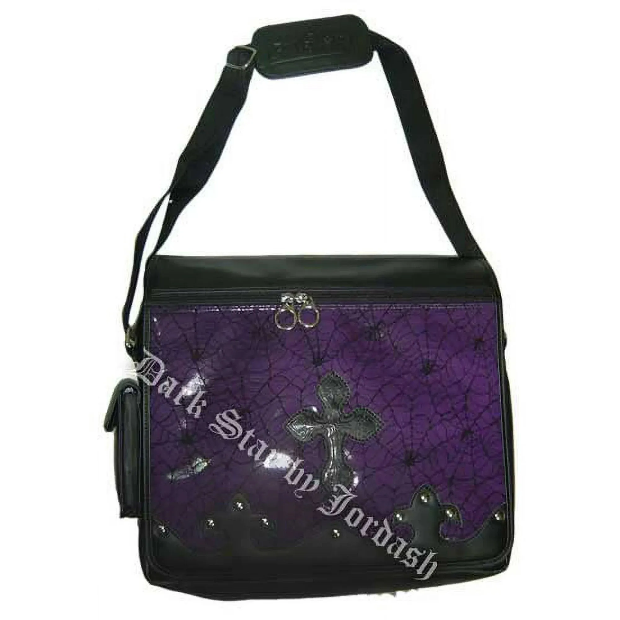 Dark Star Large Messenger Bag with Cobweb and Cross