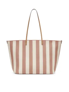 FENDI Reversible Roll Large Shopper in Striped Fabric