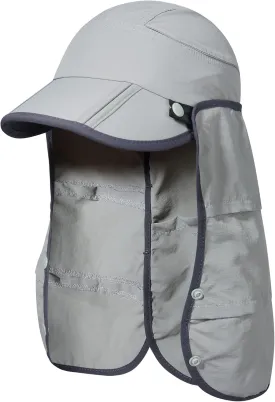 GADIEMKENSD UPF 50  Fishing Sun Cap with Removable Neck Flap Breathable Foldable Brim