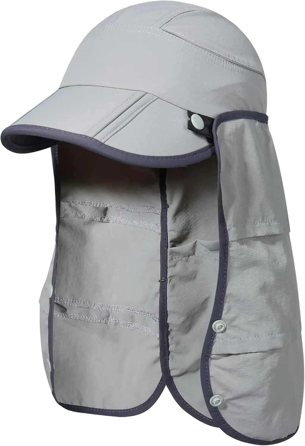 GADIEMKENSD UPF 50  Fishing Sun Cap with Removable Neck Flap Breathable Foldable Brim