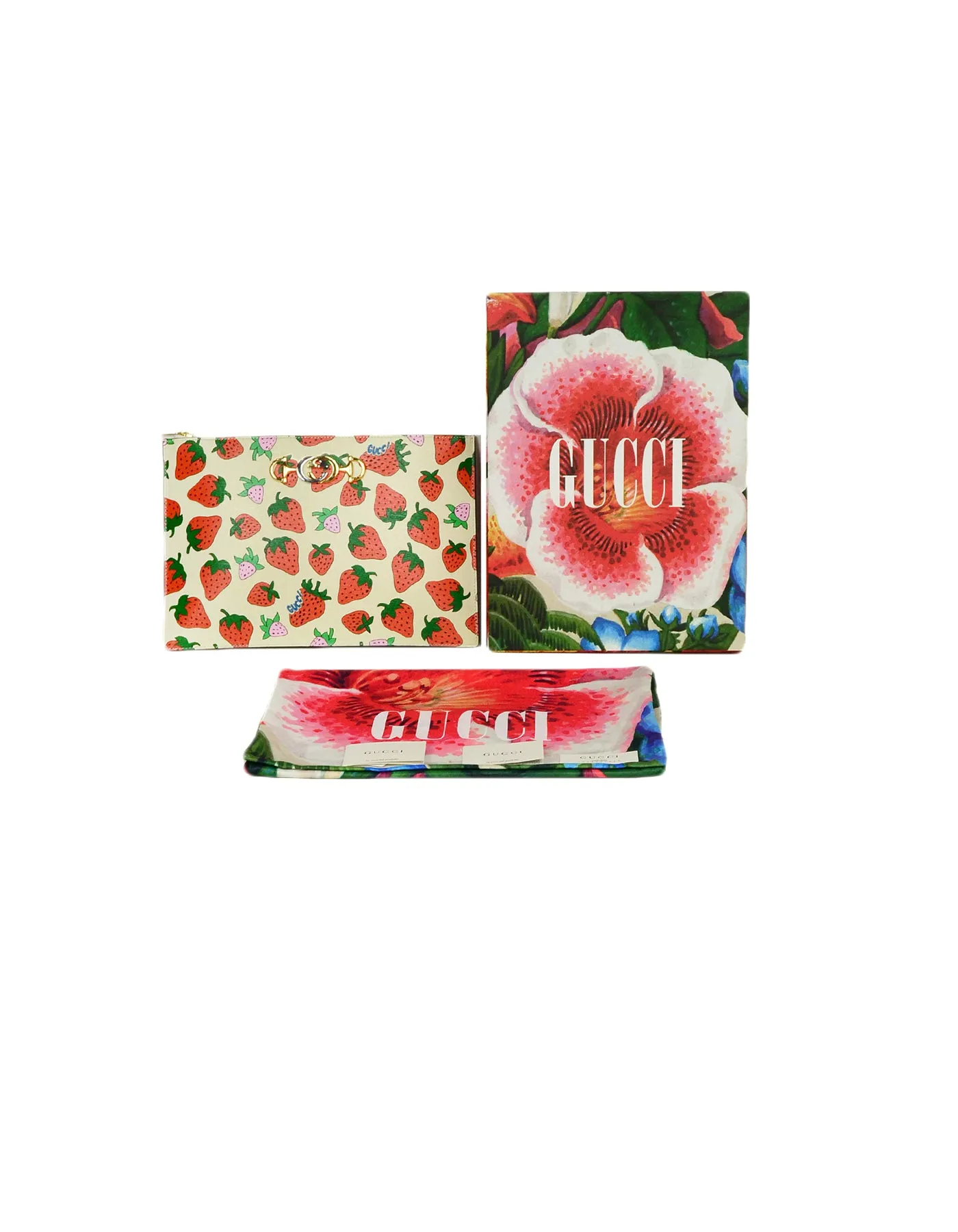 Gucci Zumi Strawberry Print Pouch
