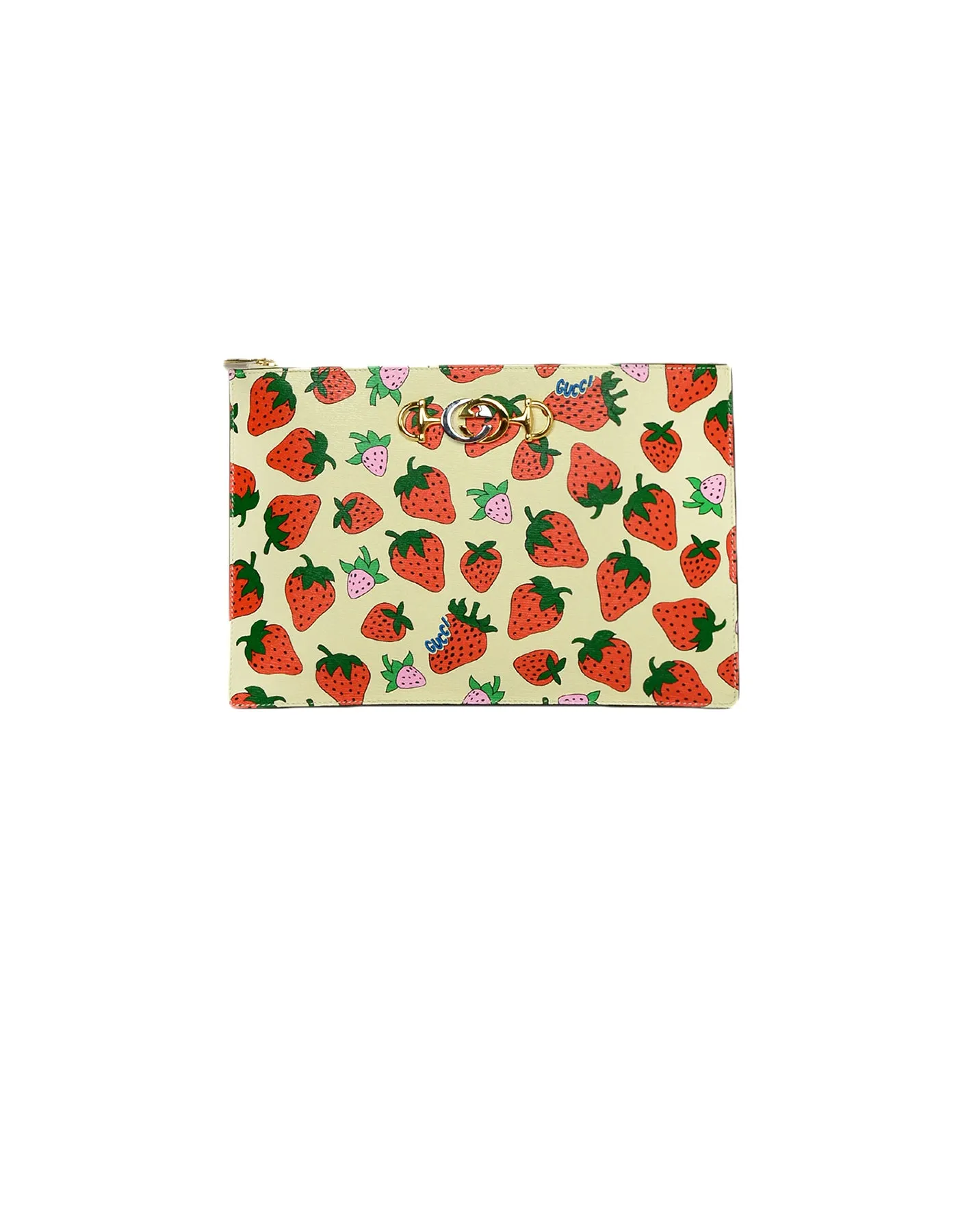 Gucci Zumi Strawberry Print Pouch