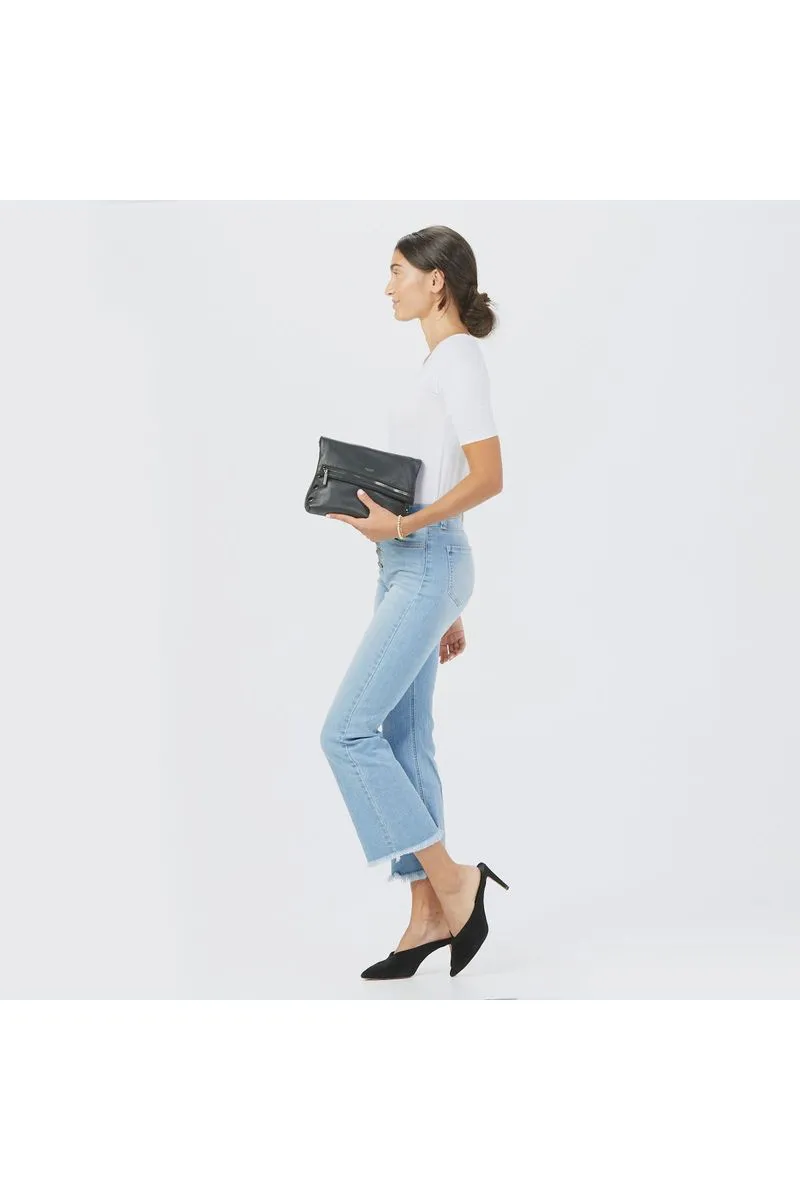 Hammitt VIP Medium Clutch Crossbody Bag 4621 | Black/Gunmetal