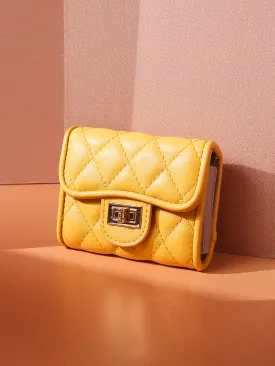 Inc.5 Women Yellow Textured Card Holder Wallet