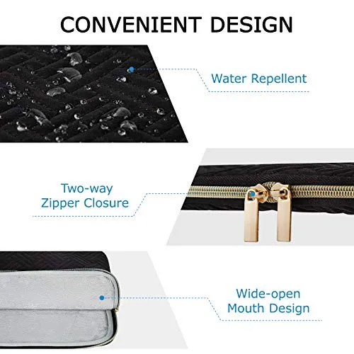 Laptop Sleeve,BAGSMART Laptop Cover Compatible with 13-13.3 inch Notebook,MacBook Air,MacBook Pro 14 Inch,Computer,Water Repellent Protective Case with Pocket,Black