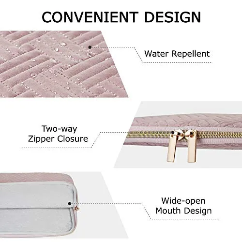 Laptop Sleeve,BAGSMART Laptop Cover Compatible with 13-13.3 inch Notebook,MacBook Air,MacBook Pro 14 Inch,Computer,Water Repellent Protective Case with Pocket,Pink