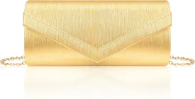 Larcenciel Women's Evening Handbags, Fashion Vegan Leather Envelope Clutch Purse &Chain for Date Night Wedding Cocktail Party