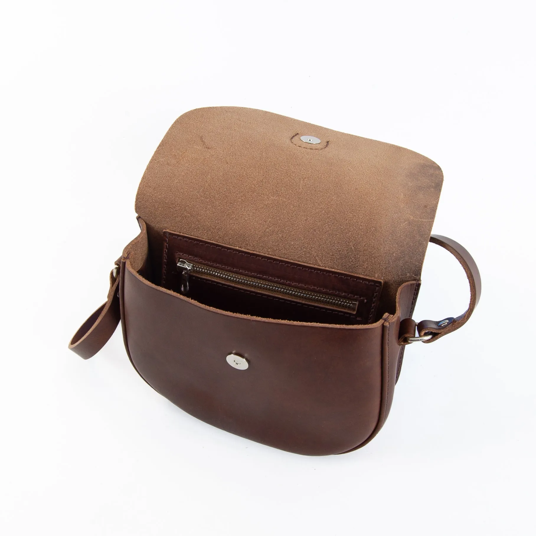 Mini-Belle Brown Leather Crossbody Bag