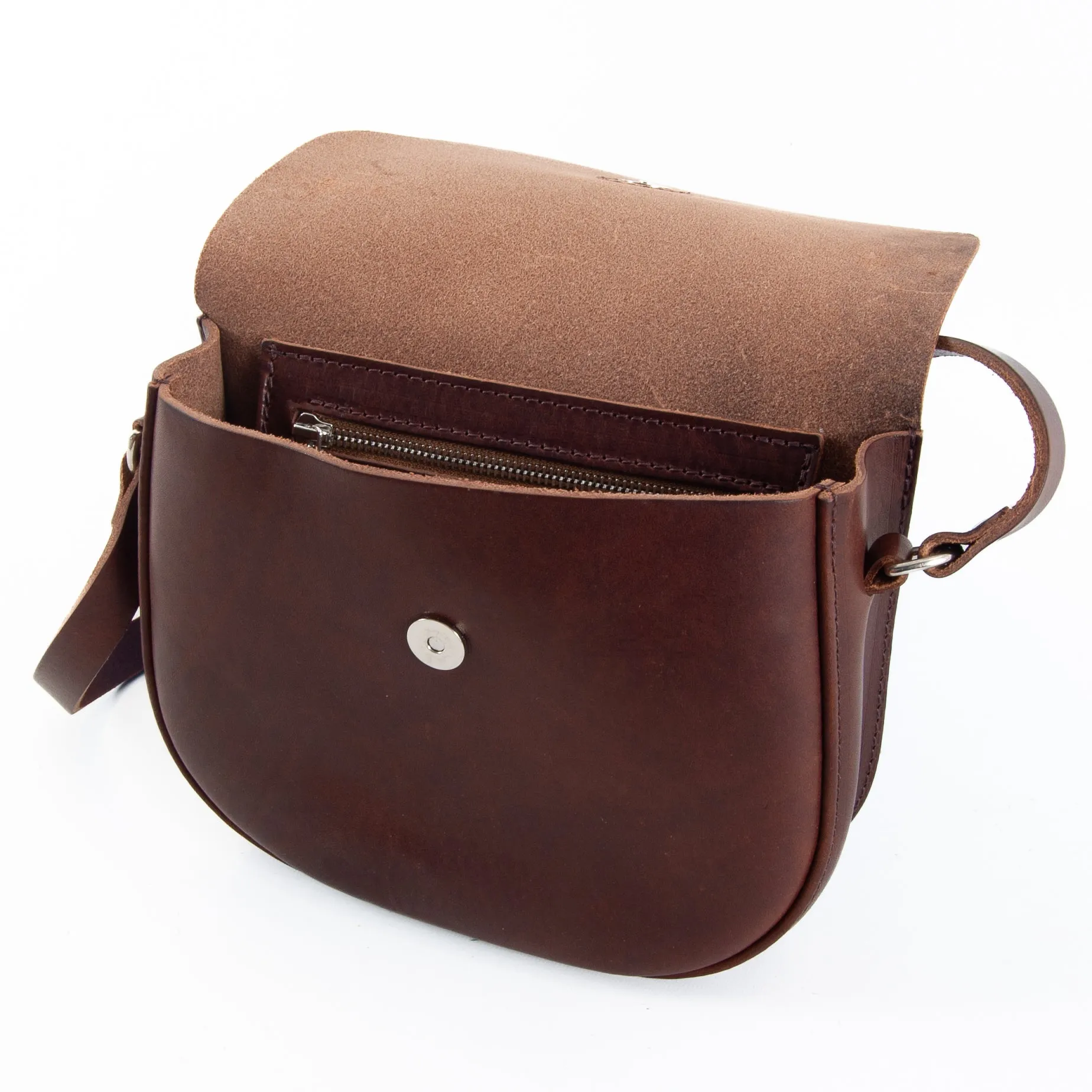 Mini-Belle Brown Leather Crossbody Bag
