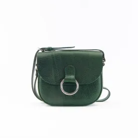 Mini-Belle Green Leather Crossbody Bag