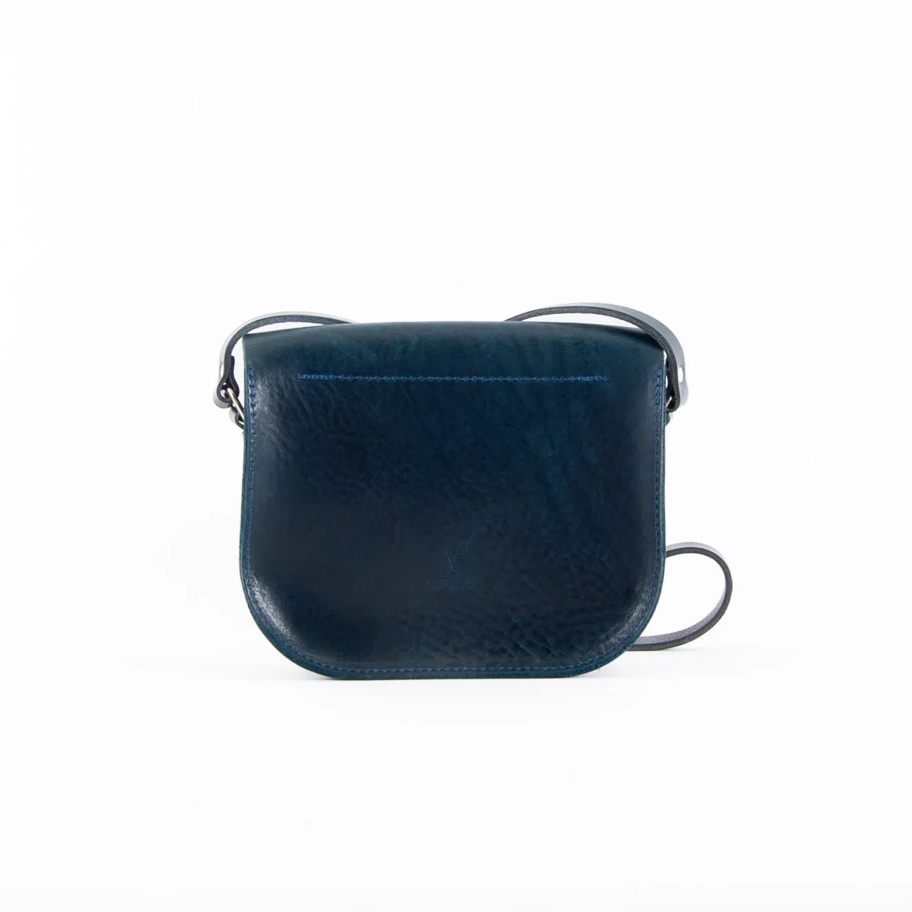 Mini-Belle Navy Leather Crossbody Bag