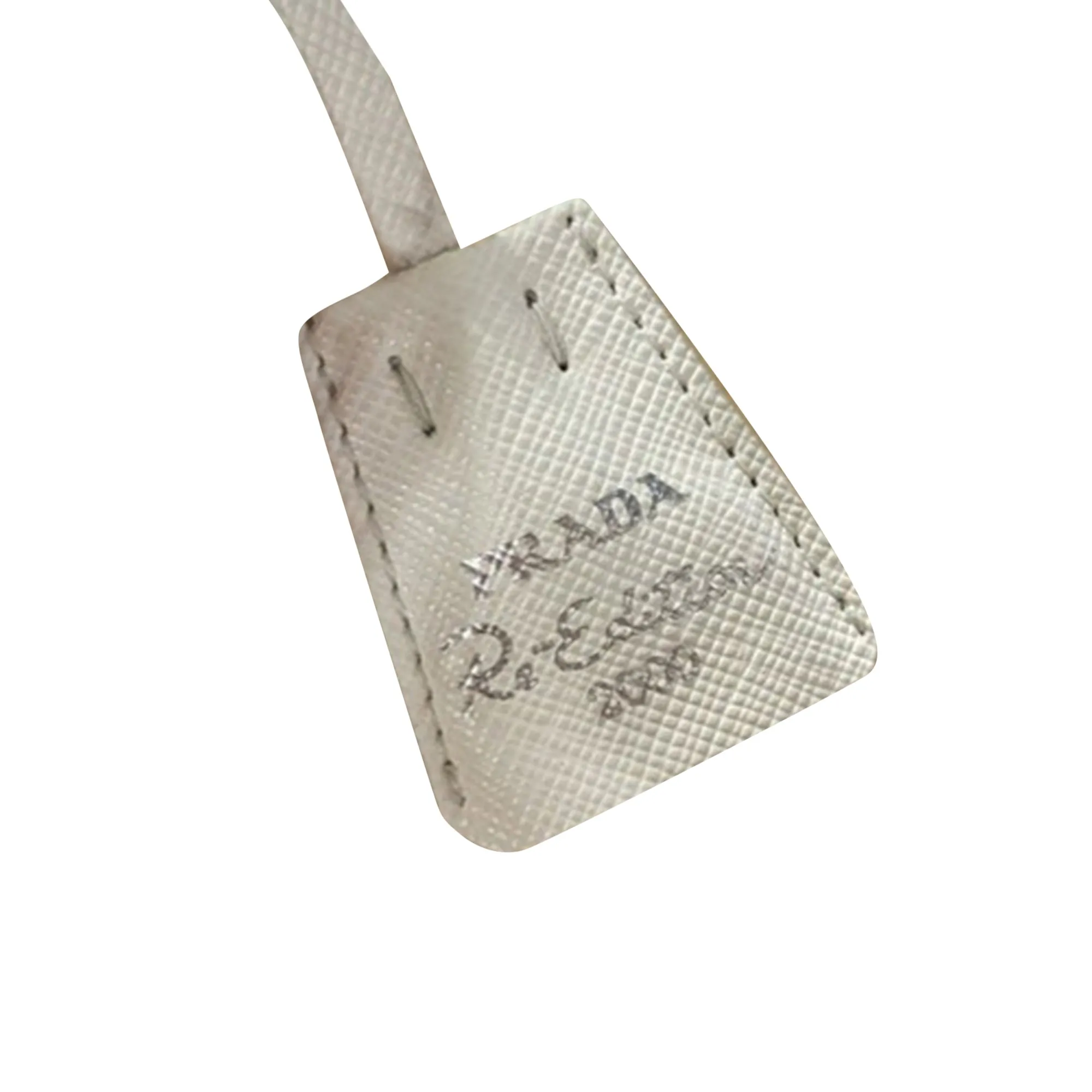 Prada Crystal-Embellished Re-Edition 2000 Bag in Cream Satin