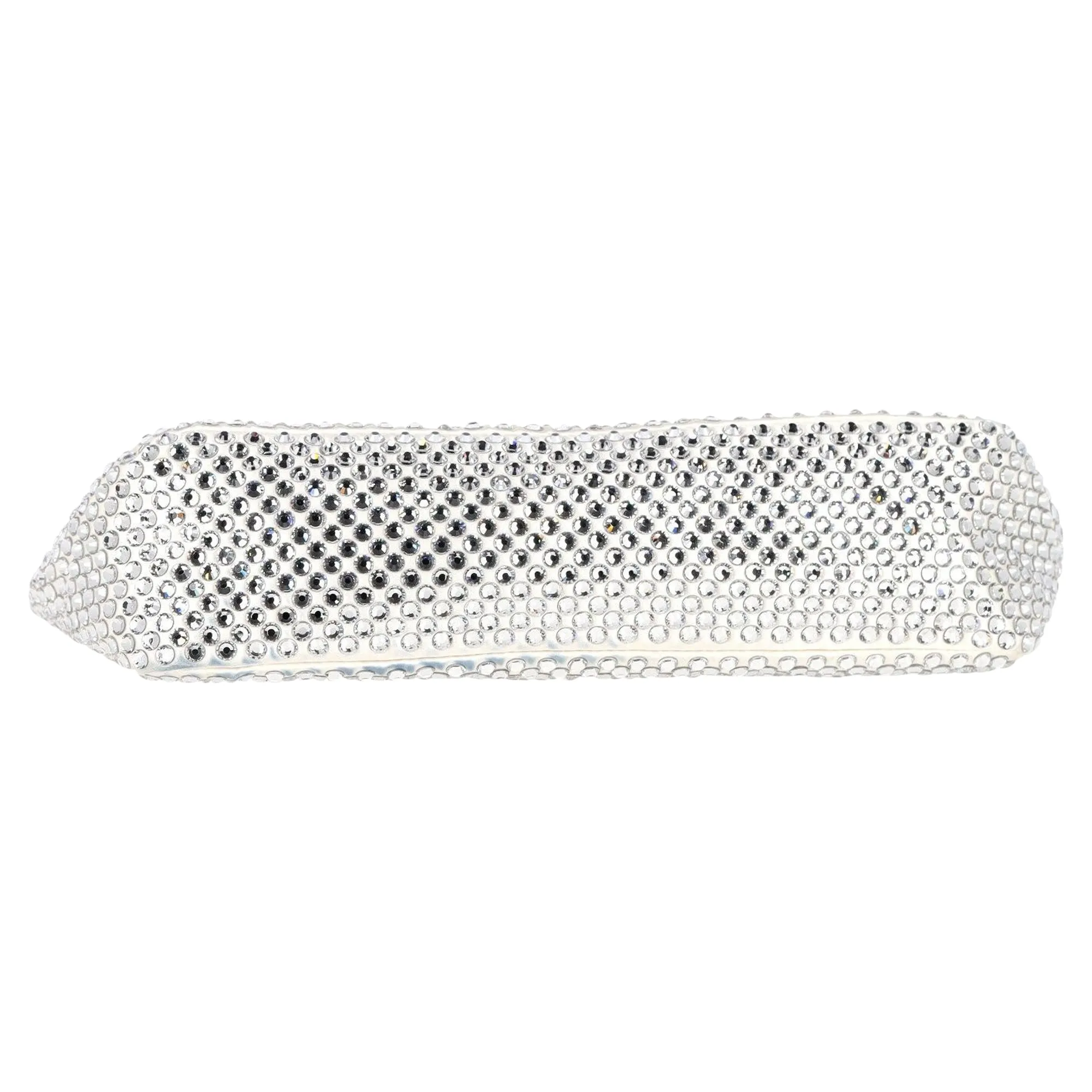 Prada Crystal-Embellished Re-Edition 2000 Bag in Cream Satin