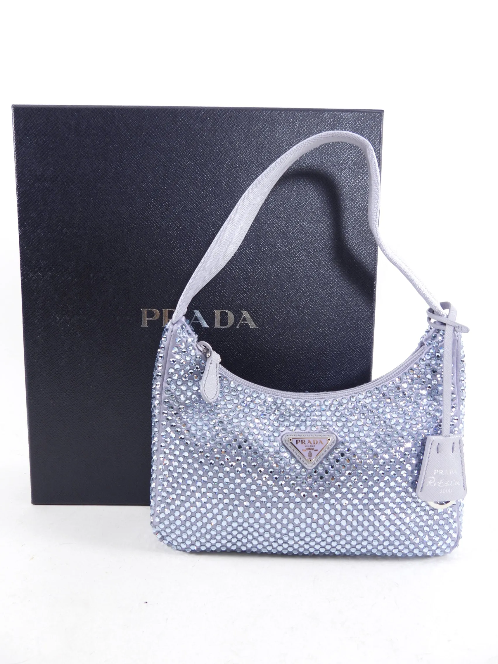 Prada Crystal Satin Light Purple RE-edition Mini Bag
