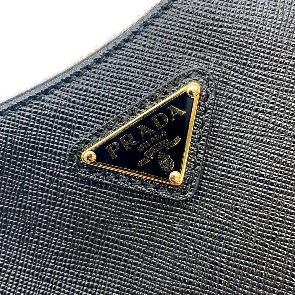 PRADA Shoulder Bag  Saffiano Leather Re-Edition 2005 Black 1BH204 Leather