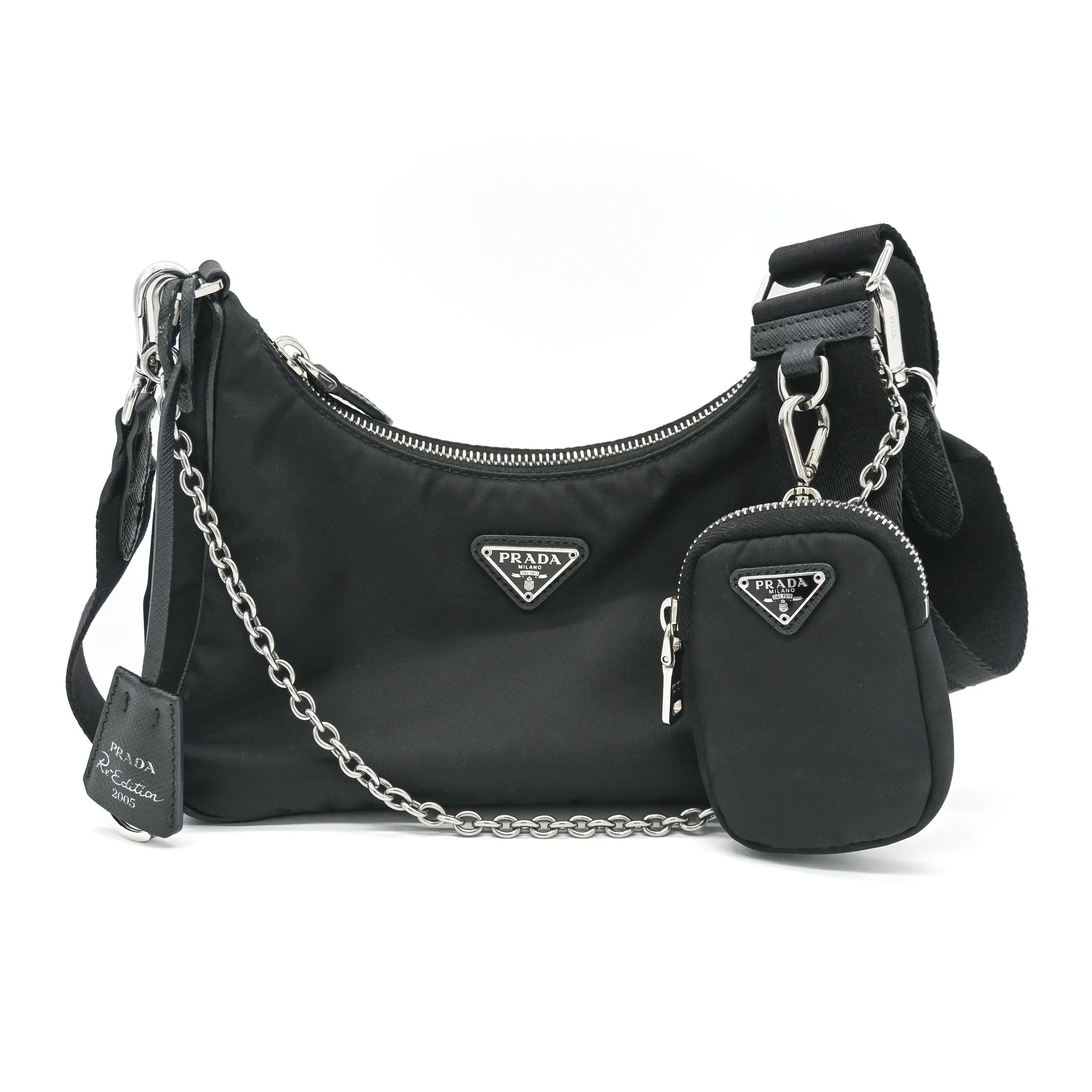 Prada Tessuto Re-Edition Crossbody Black