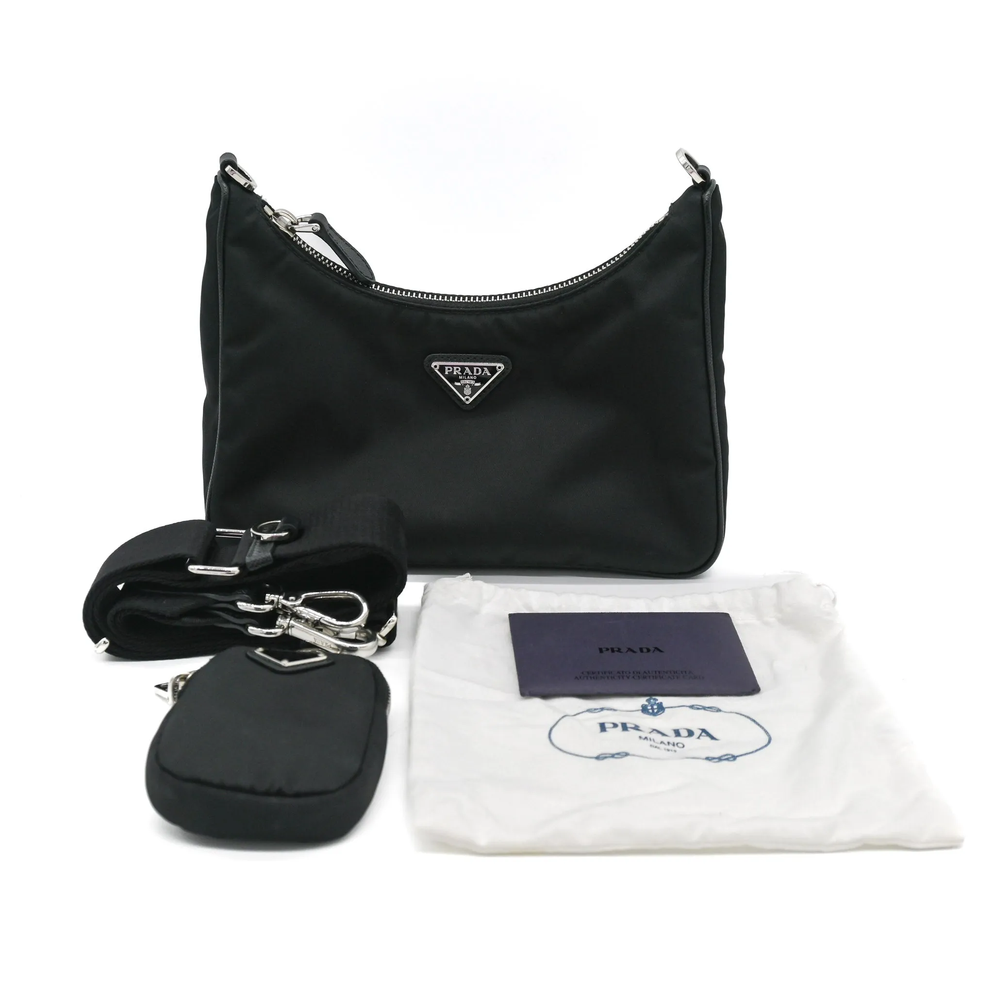 Prada Tessuto Re-Edition Crossbody Black