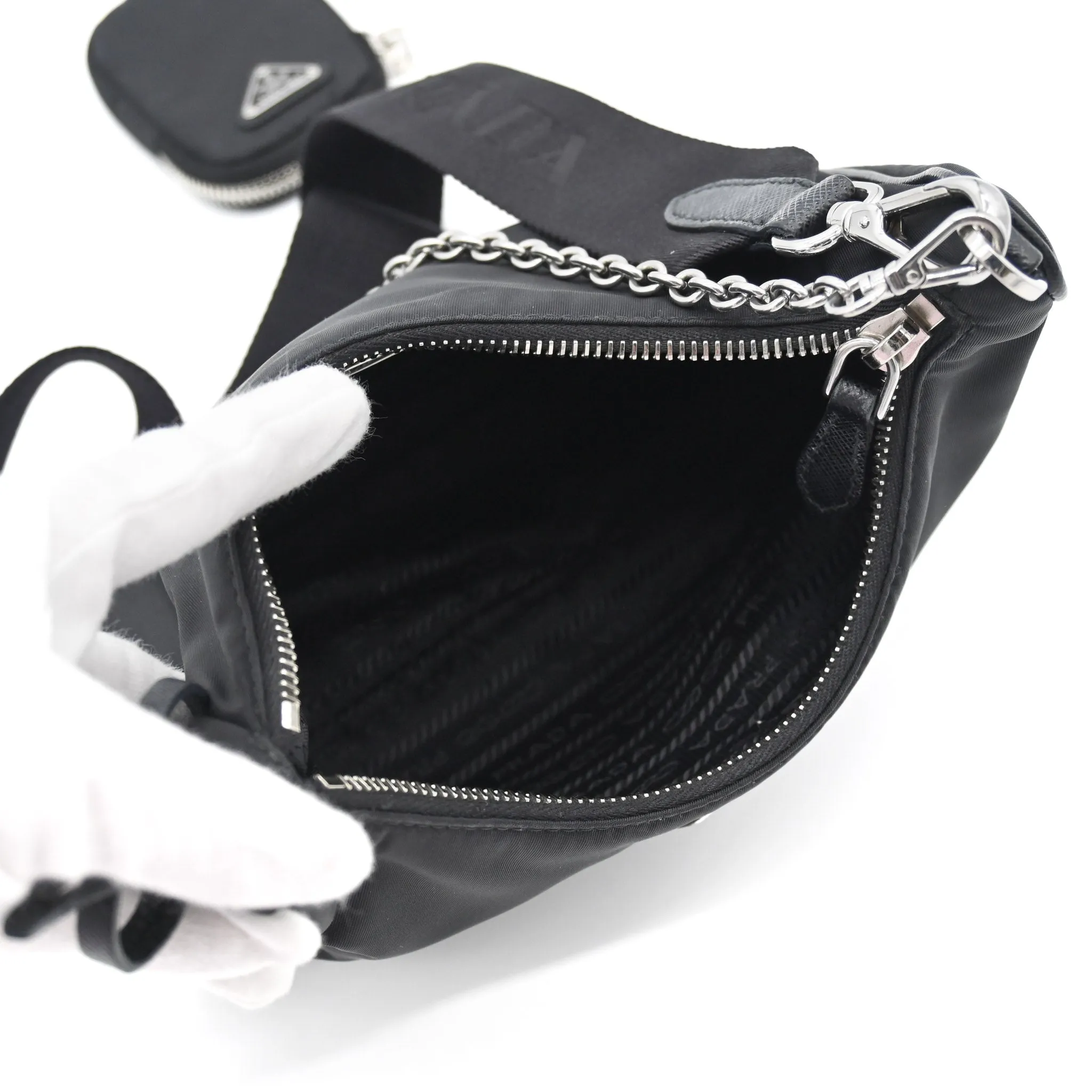Prada Tessuto Re-Edition Crossbody Black