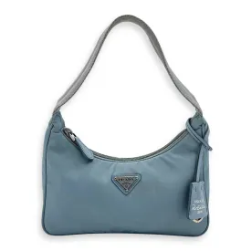 Re-Edition 2000 Shoulder Bag Blue in Nylon, Silver hardware