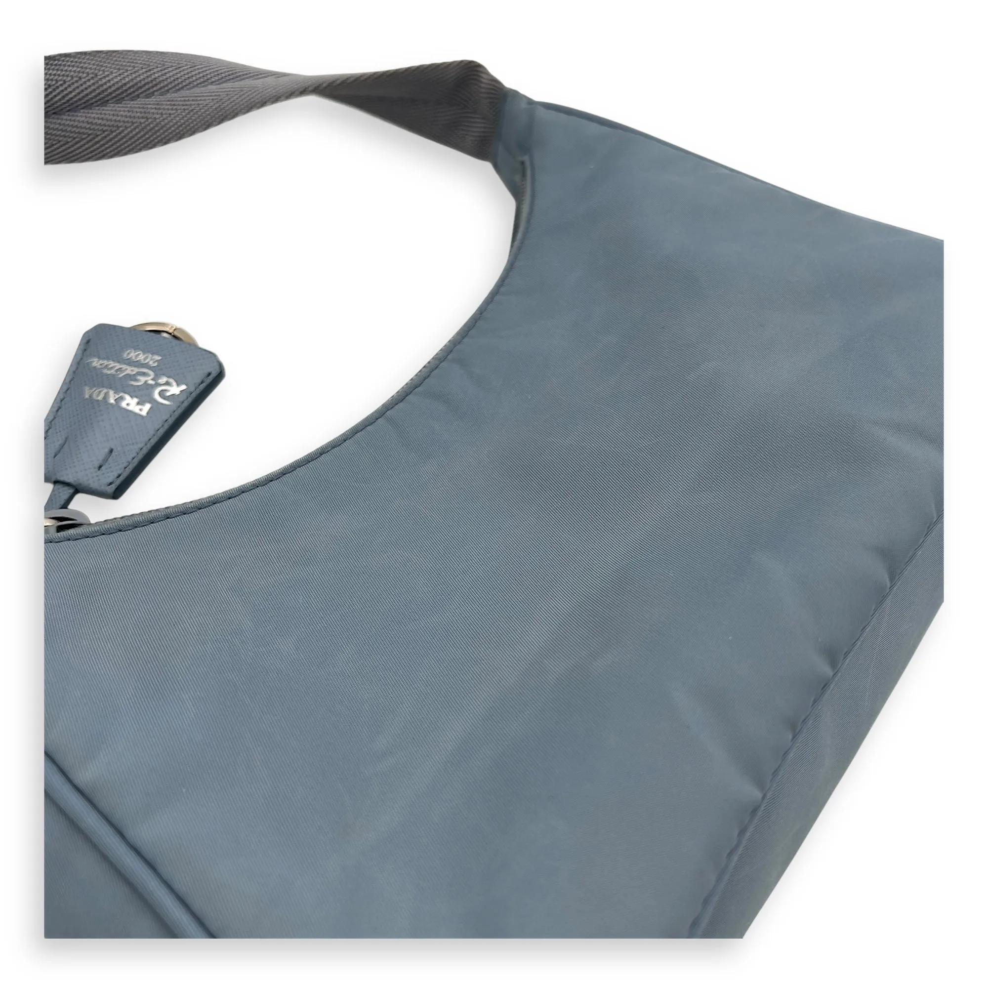 Re-Edition 2000 Shoulder Bag Blue in Nylon, Silver hardware