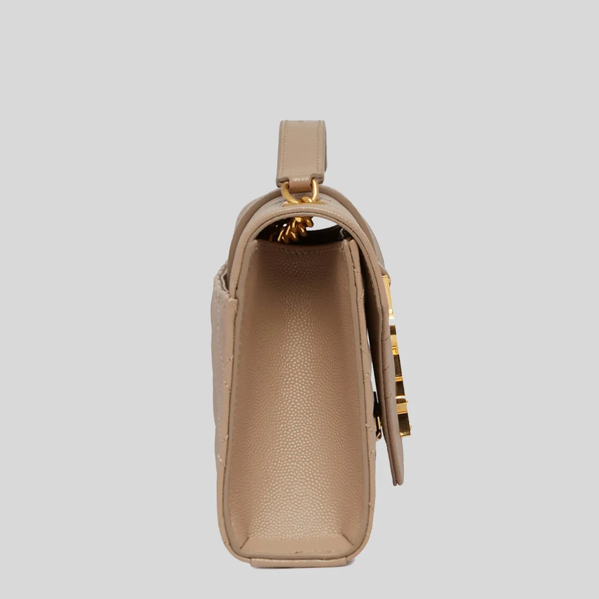 SAINT LAURENT YSL Envelope Small In Mix Matelasse Grain De Poudre Embossed Leather Dark Beige 600195BOW91