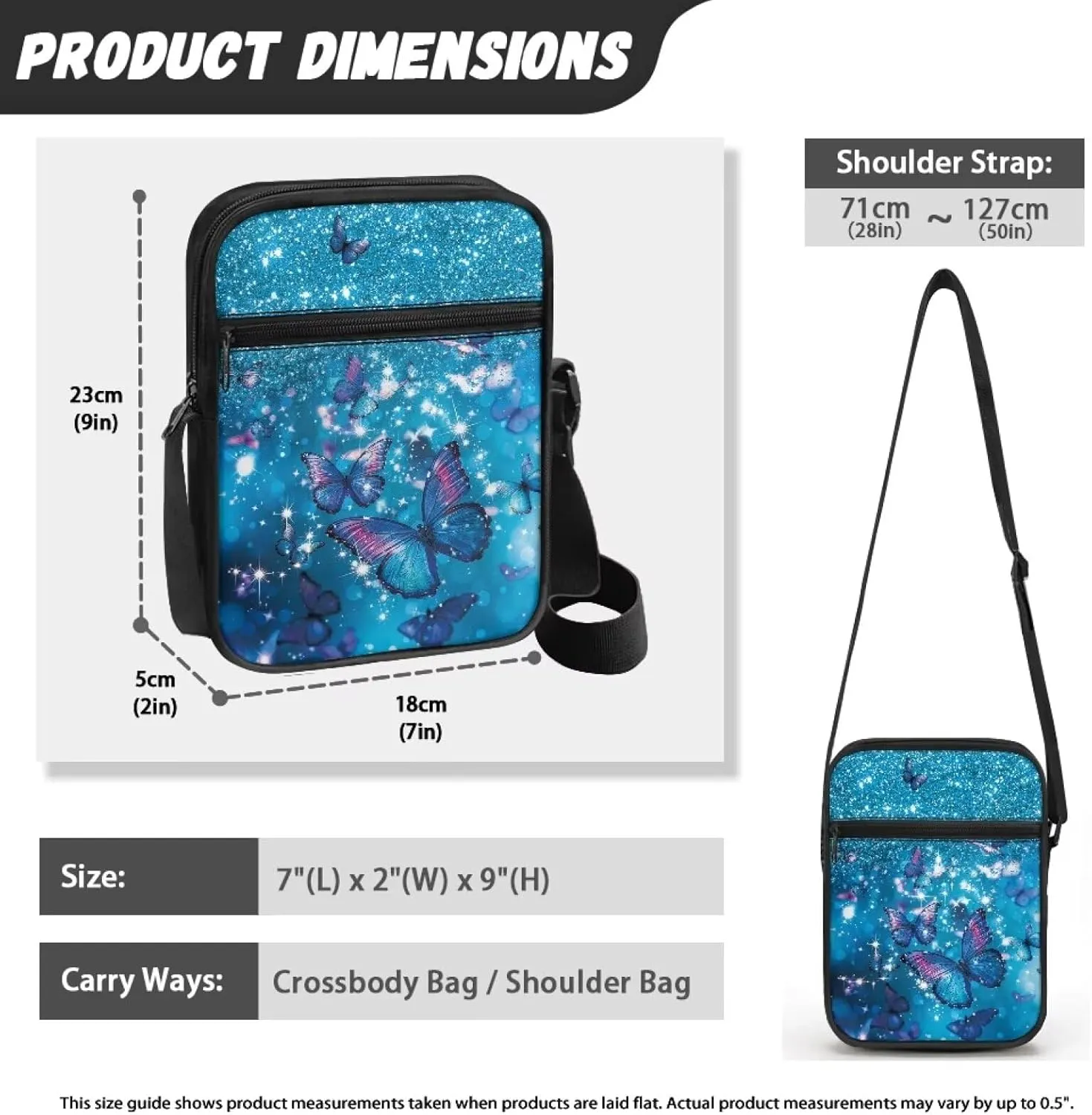 Unisex Fashion Messenger Bag Small Lightweight Crossbody Shoulder Purse Zip Cross Body Satchel with Muti Pockets