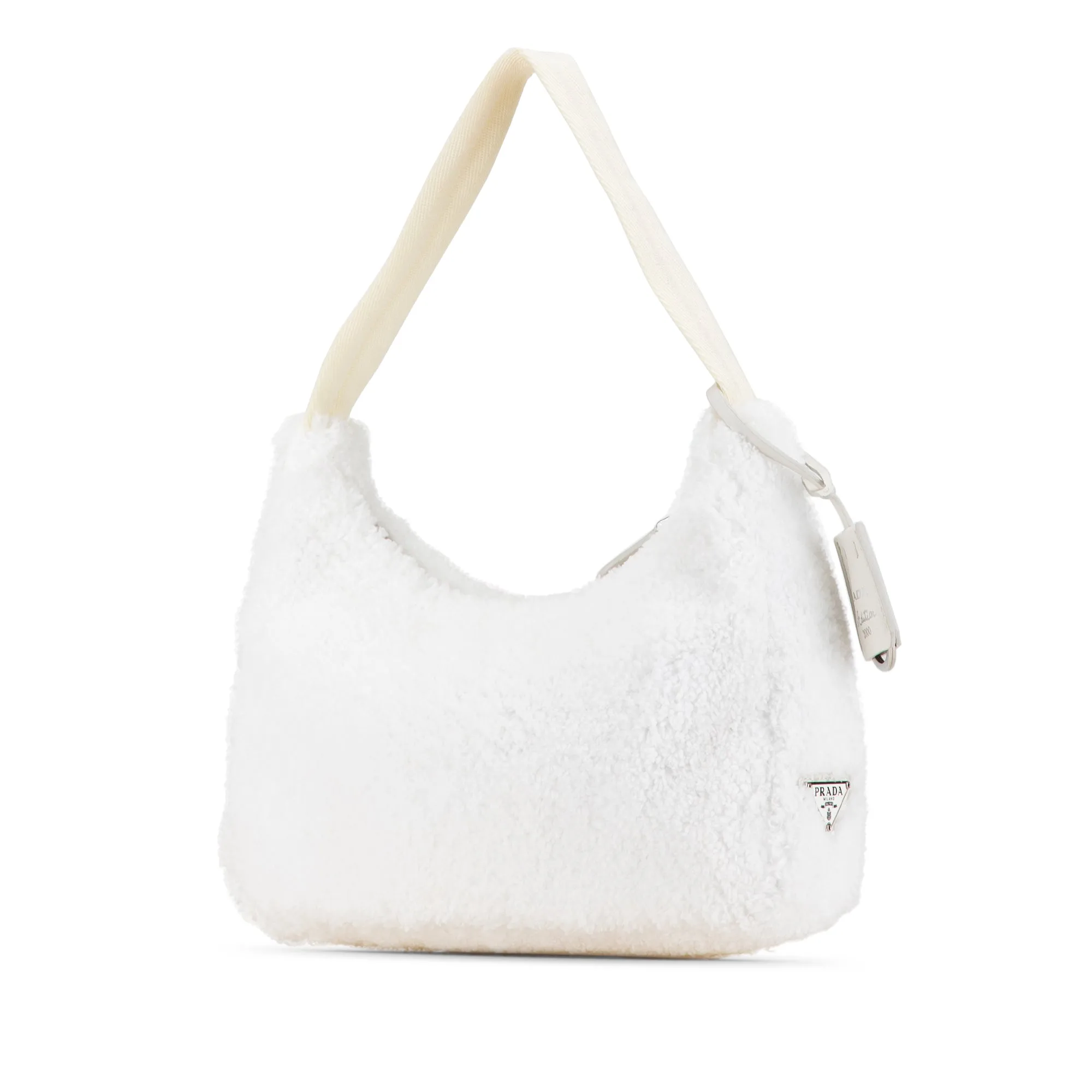 White Prada Mini Terry Re Edition 2000 Shoulder Bag