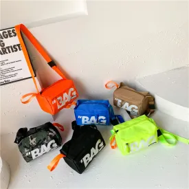 Wholesale Oxford Fabric Fluorescent Color Cylinder Messenger Bag