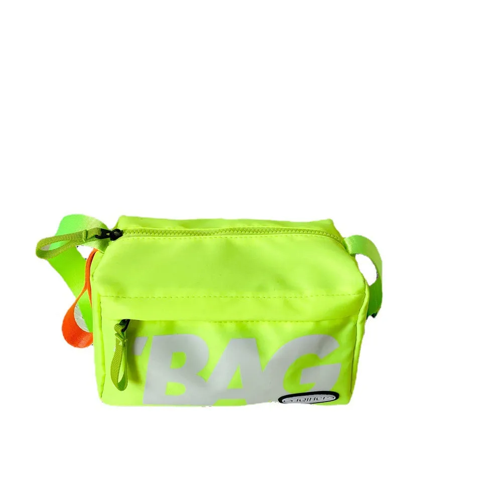 Wholesale Oxford Fabric Fluorescent Color Cylinder Messenger Bag